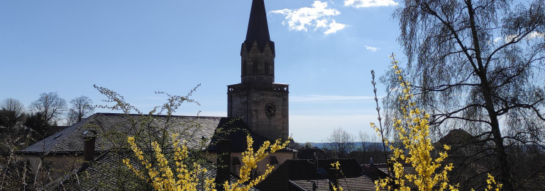 Stadtkirche im Frühling